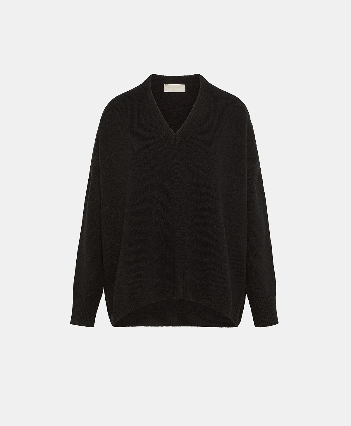 ARIEL KNITWEAR IN PLAIN WOOL/CASHMERE - BLACK - Momonì