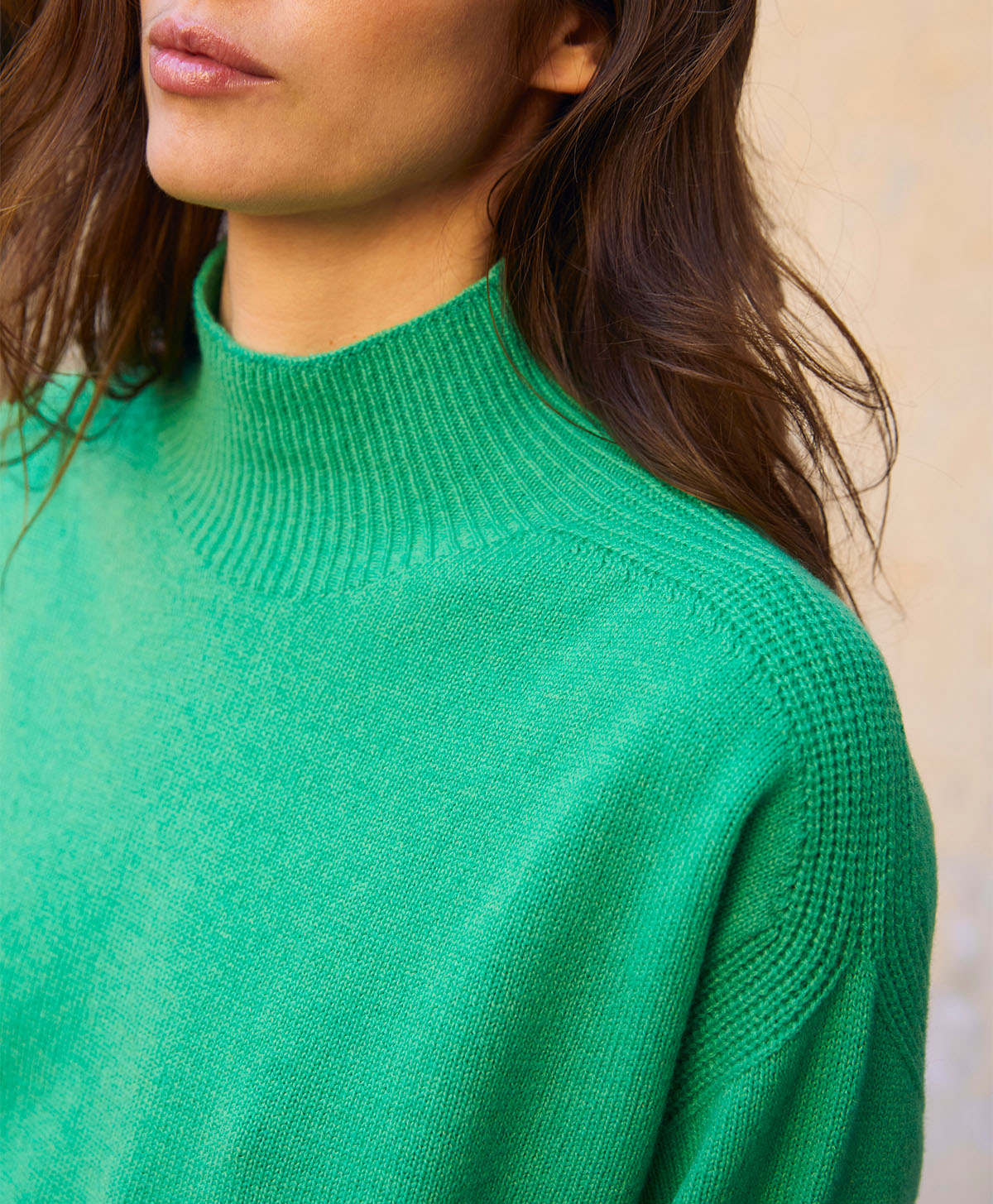 COSME KNITWEAR IN PLAIN WOOL/CASHMERE - GRASS GREEN - Momonì