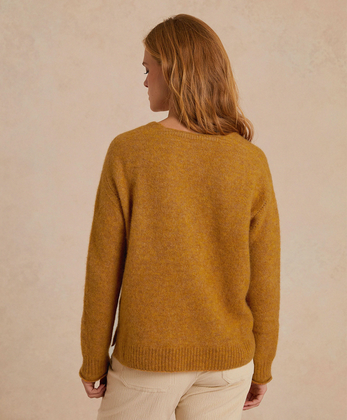 OSTRYA KNITWEAR  FLEECE-EFFECT BABY ALPACA  - CAMEL - Momonì