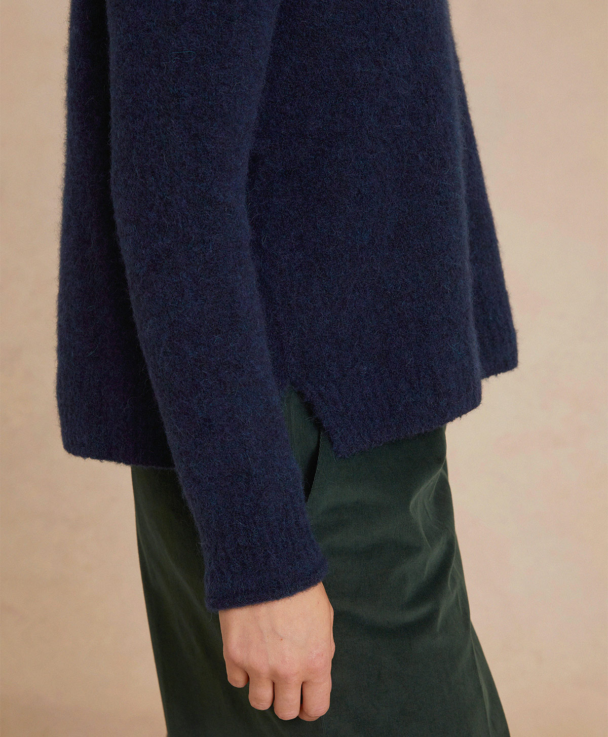 OSTRYA KNITWEAR  FLEECE-EFFECT BABY ALPACA  - BLUE - Momonì
