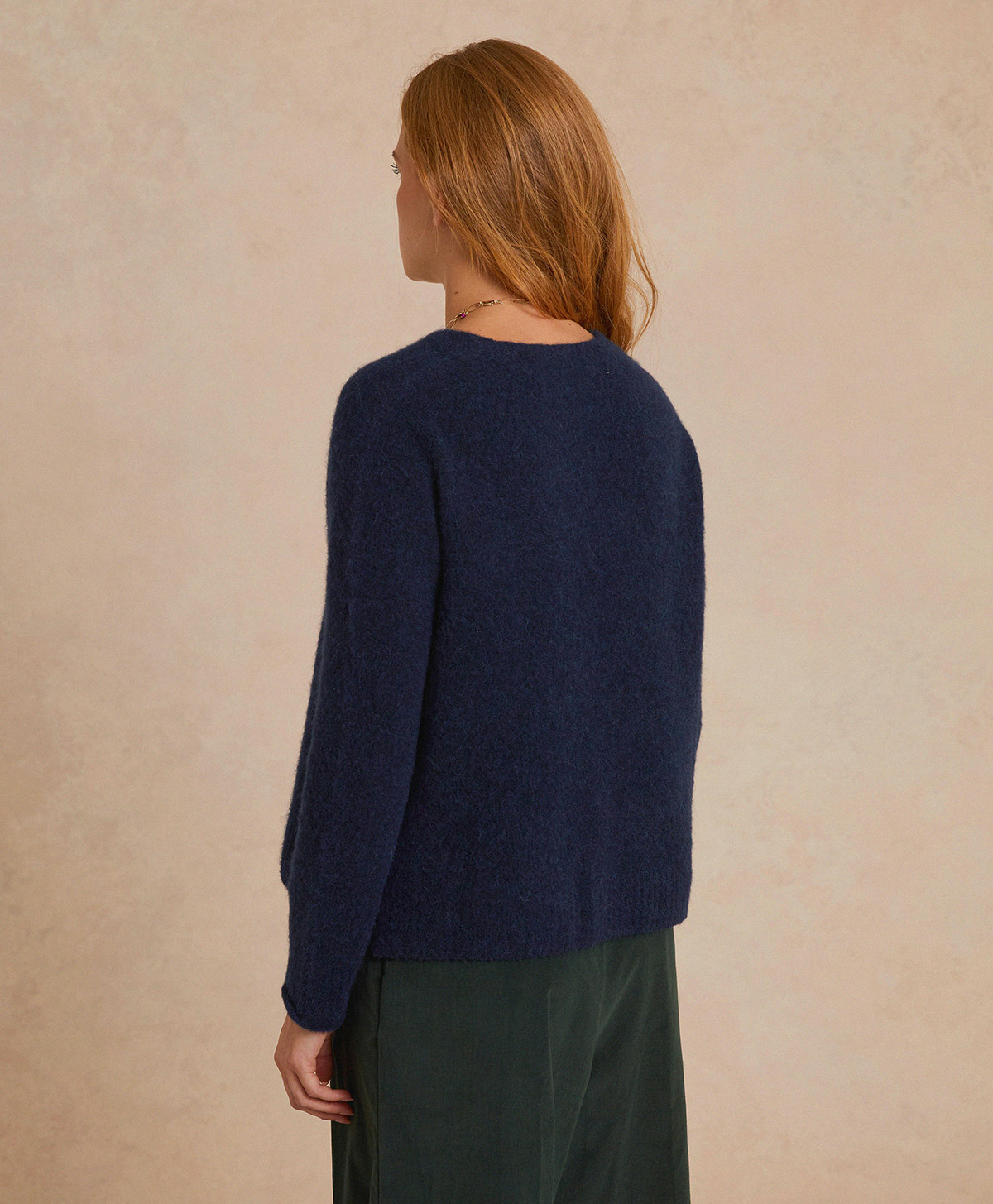 OSTRYA KNITWEAR  FLEECE-EFFECT BABY ALPACA  - BLUE - Momonì