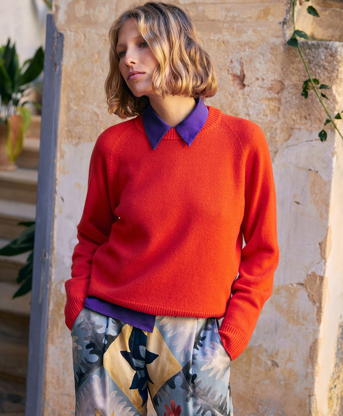 MARMOTTA KNITWEAR IN PLAIN WOOL/CASHMERE - RED - Clothing - Momonì