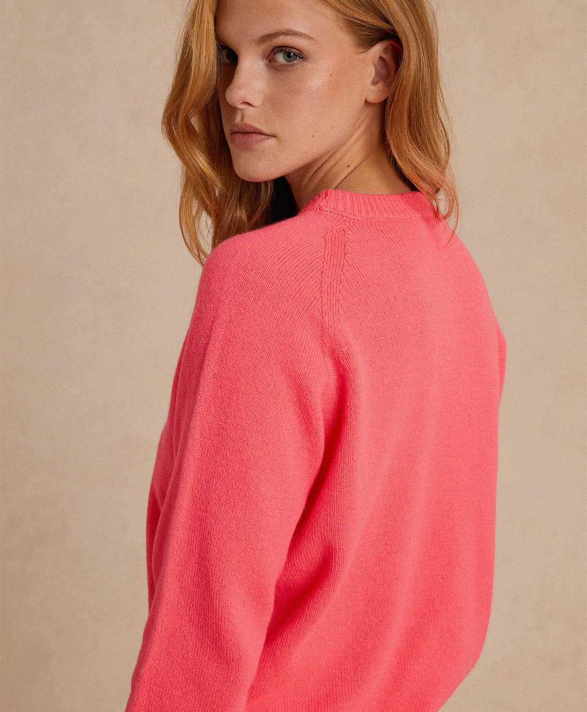 MARMOTTA KNITWEAR IN PLAIN WOOL/CASHMERE - FLUO PINK - Momonì