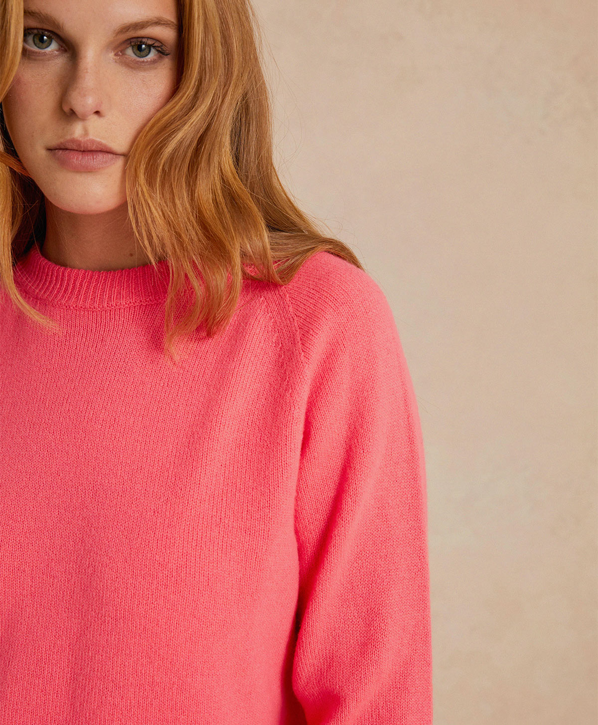 MARMOTTA KNITWEAR IN PLAIN WOOL/CASHMERE - FLUO PINK - Momonì