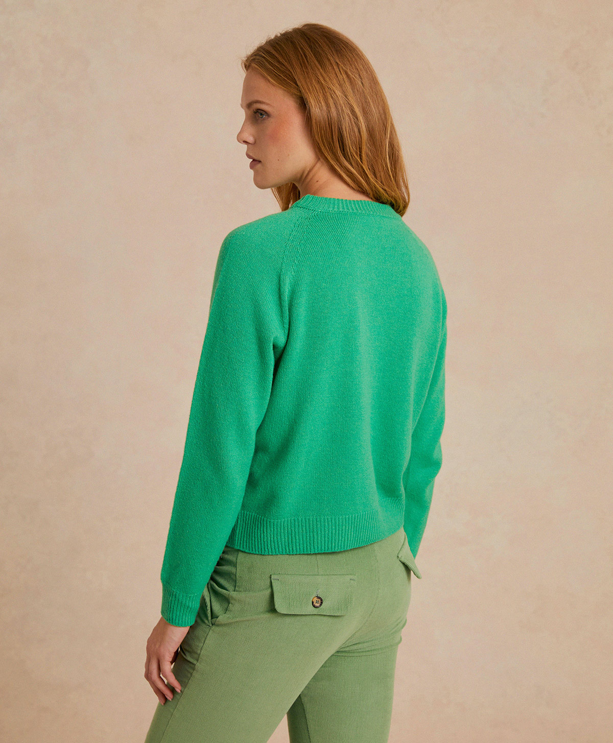 MARMOTTA KNITWEAR IN PLAIN WOOL/CASHMERE - GRASS GREEN - Momonì