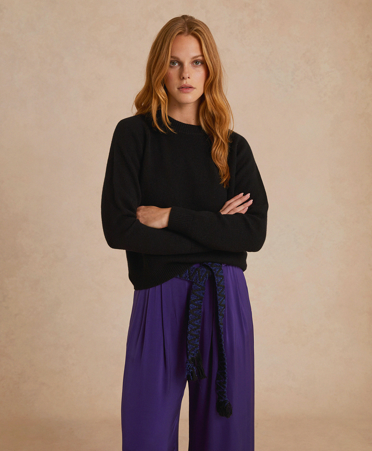 MAGLIA MARMOTTA IN MAGLIA RASATA LANA/IN CASHMERE - NERO - Momonì