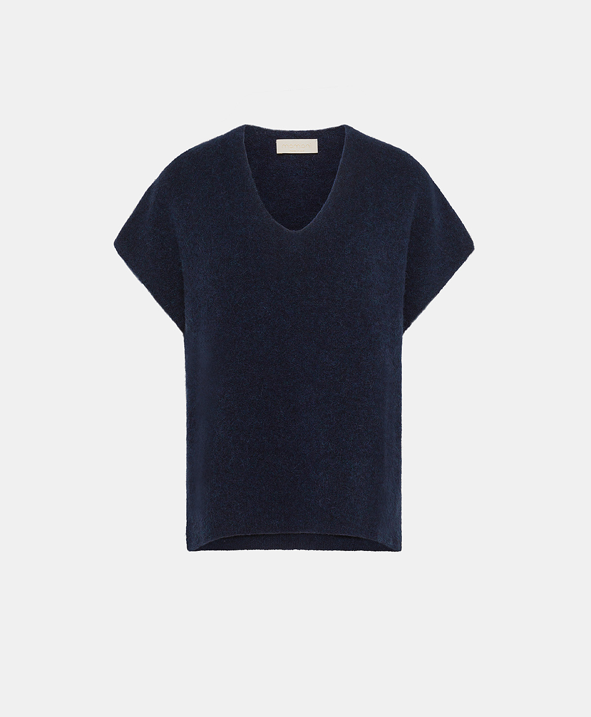 GILET ADRIEN  FLEECE-EFFECT BABY ALPACA  - BLUE - Momonì