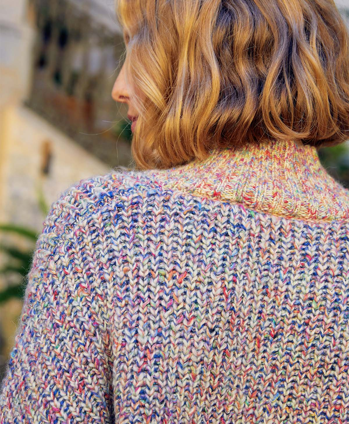 MAGLIA MARIN IN MAGLIA PERLATA VANISE' - PANNA/BLU - Momonì