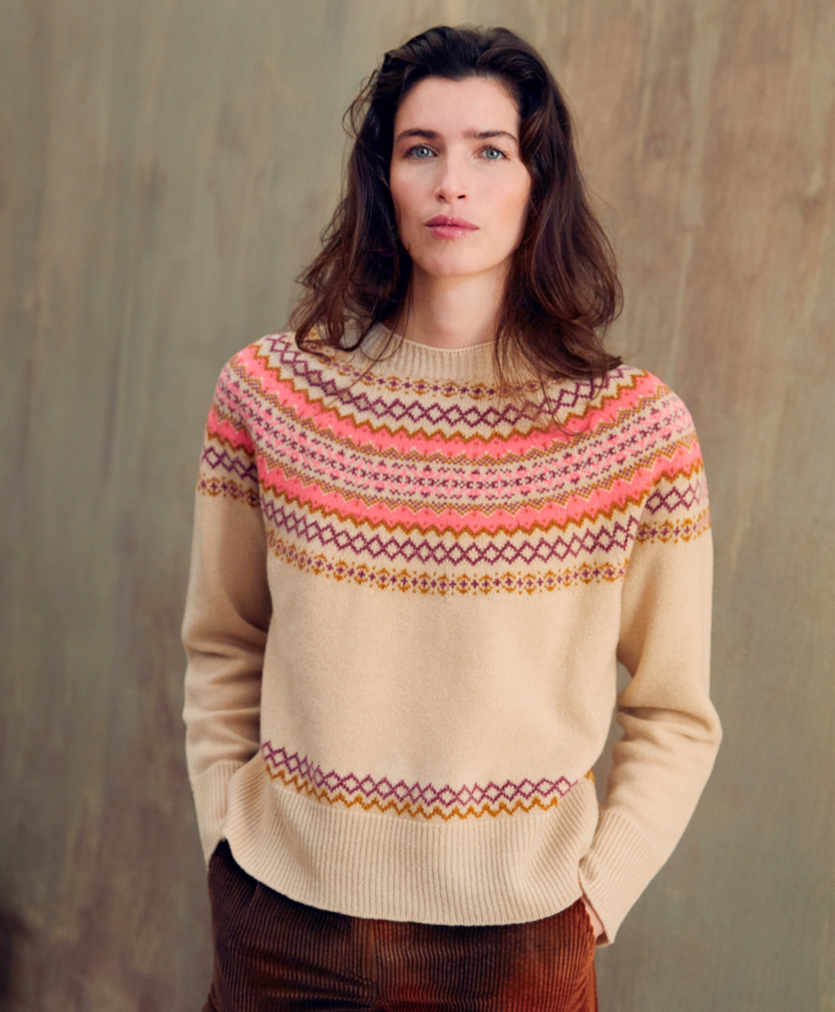 TRICOT THIBAULT EN JACQUARD EN LAINE - BEIGE - Momonì