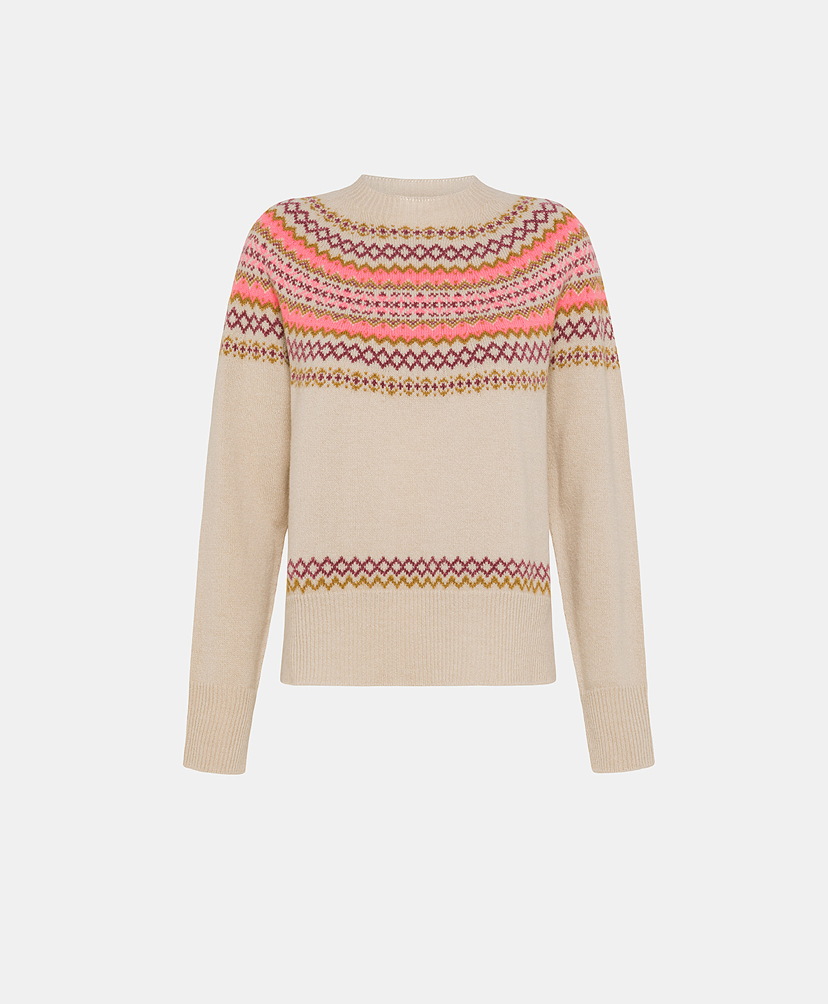 TRICOT THIBAULT EN JACQUARD EN LAINE - BEIGE - Momonì