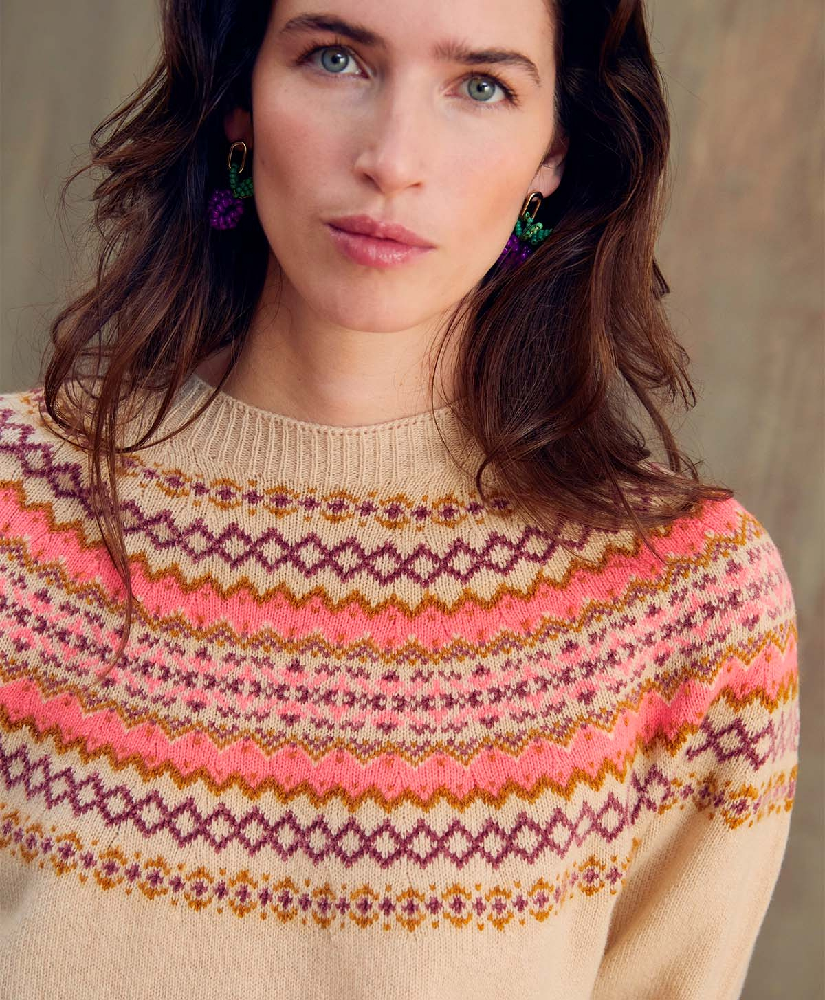 TRICOT THIBAULT EN JACQUARD EN LAINE - BEIGE - Momonì
