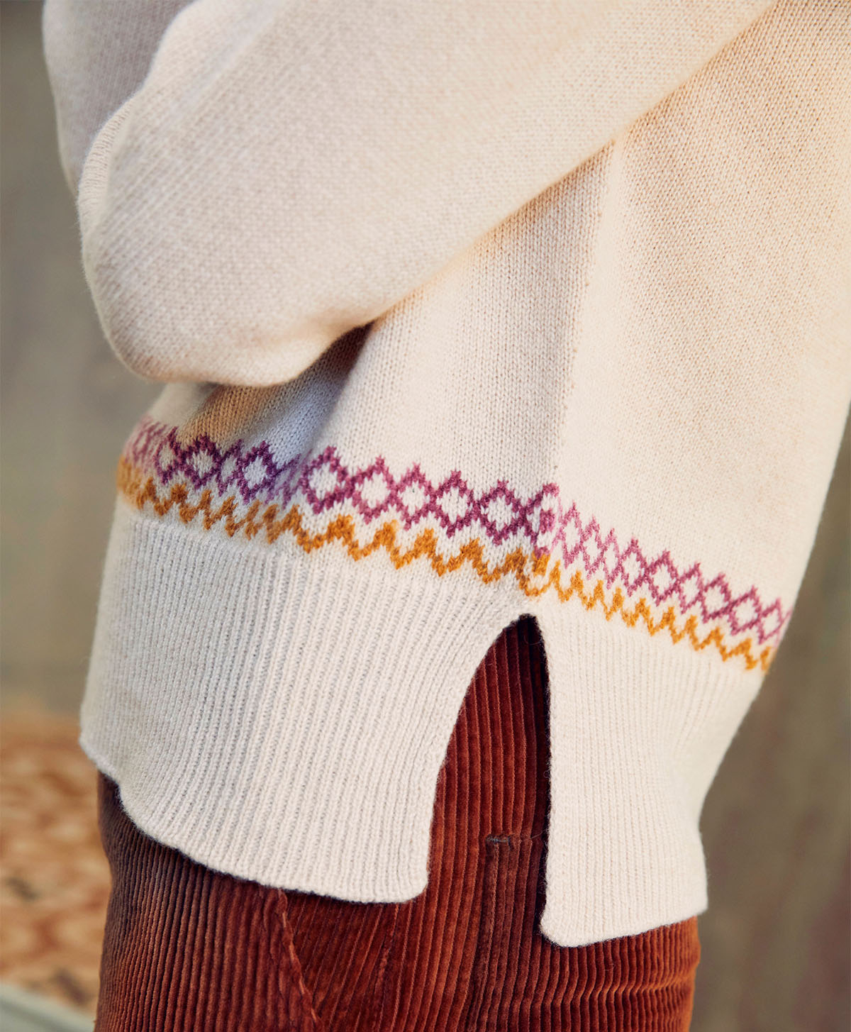 TRICOT THIBAULT EN JACQUARD EN LAINE - BEIGE - Momonì