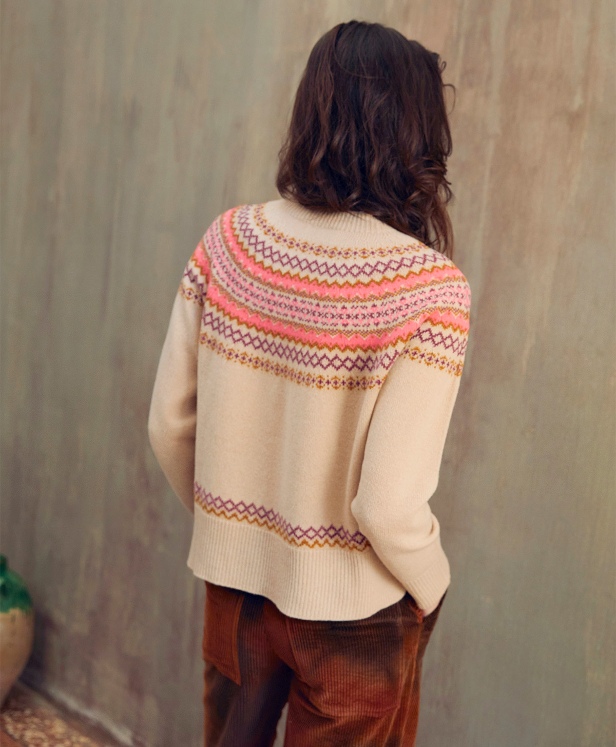 TRICOT THIBAULT EN JACQUARD EN LAINE - BEIGE - Momonì
