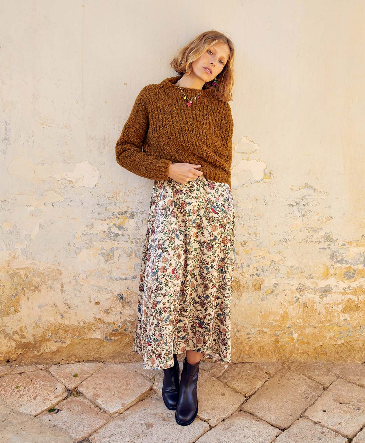 TRICOT LEANDRE EN BOUCLÉ ECO FRIENDLY - ARMY - Momonì