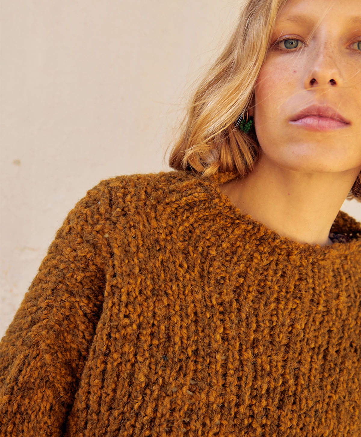 TRICOT LEANDRE EN BOUCLÉ ECO FRIENDLY - ARMY - Momonì