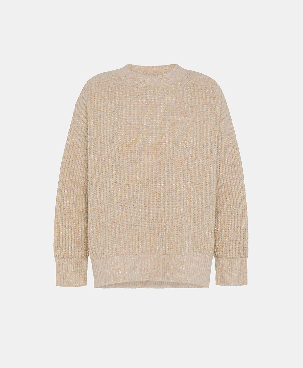 GATIEN KNITWEAR IN RIBBED LUREX - POWDER PINK - Momonì