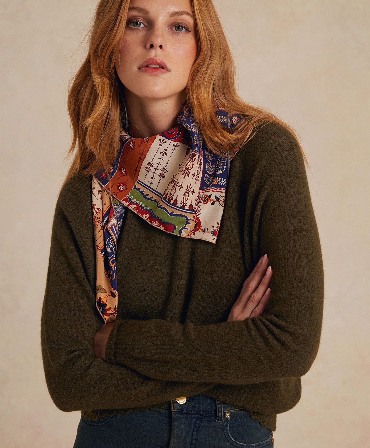 TRICOT VISONE EN MOHAIR DOUX STRETCH - ARMY - Momonì