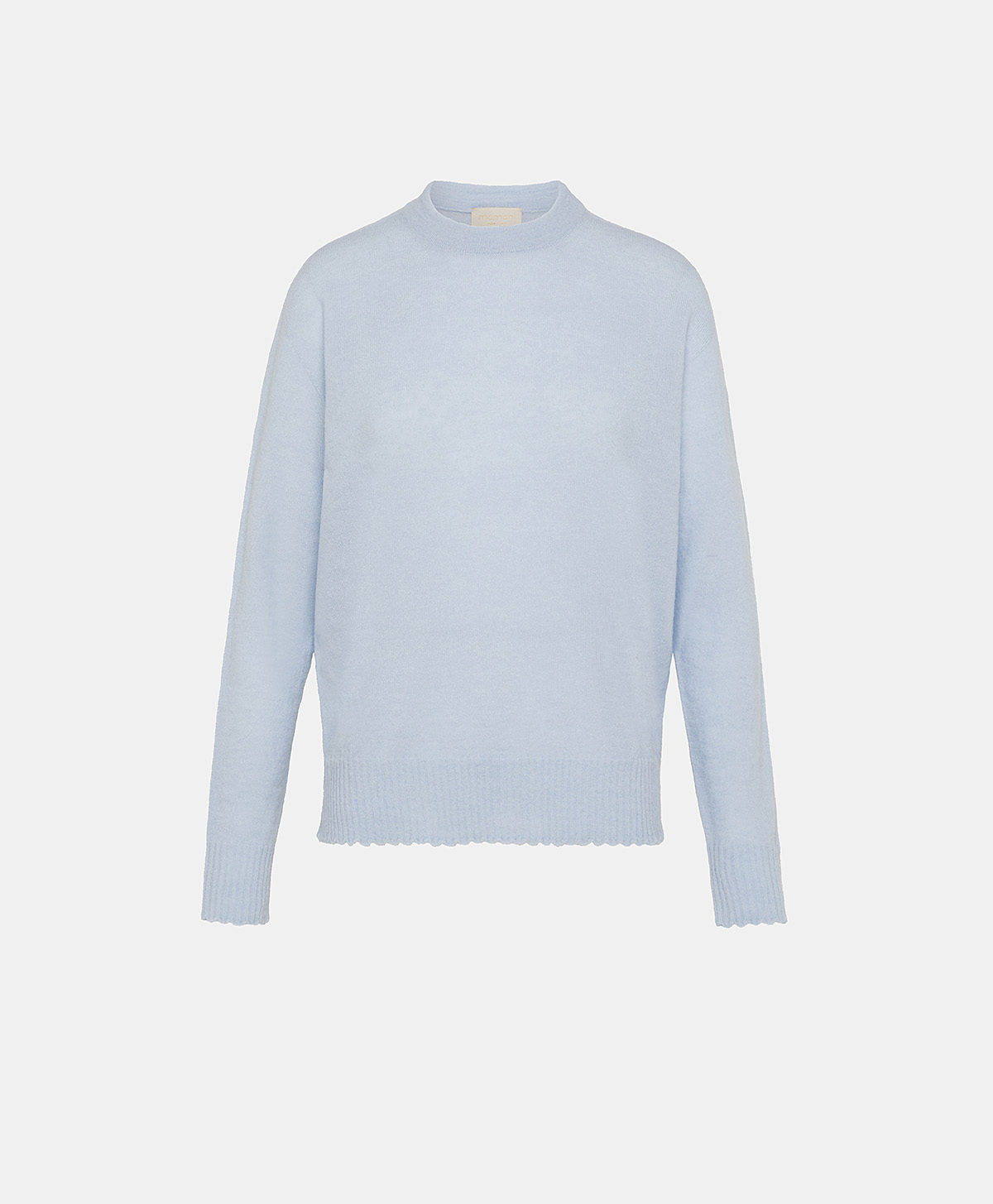 TRICOT VISONE EN MOHAIR DOUX STRETCH - BLEU CIEL - Momonì