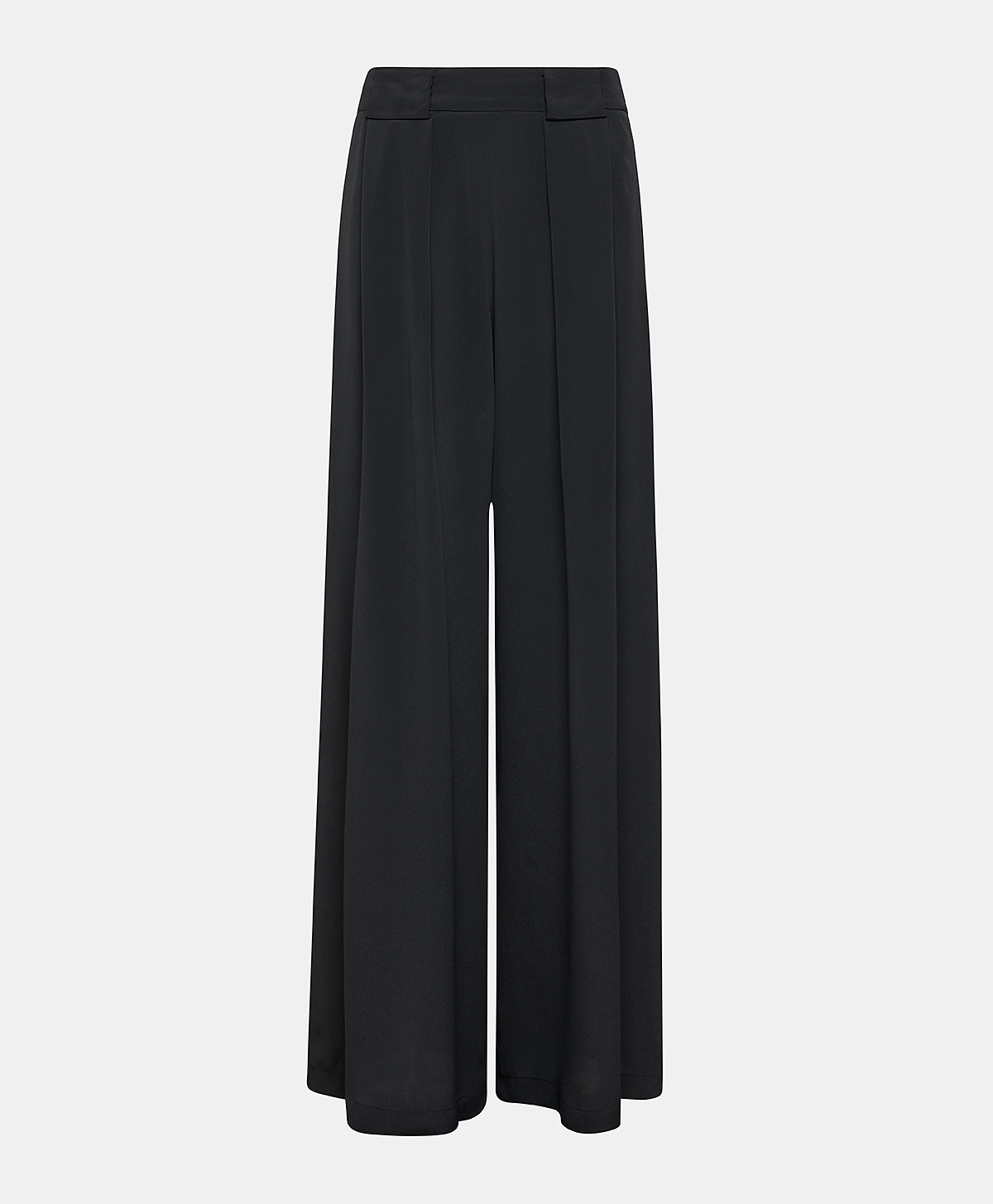 ASPEN PANT IN SOLID COLOUR ACETATE SILK  - BLACK - Clothing - Momonì