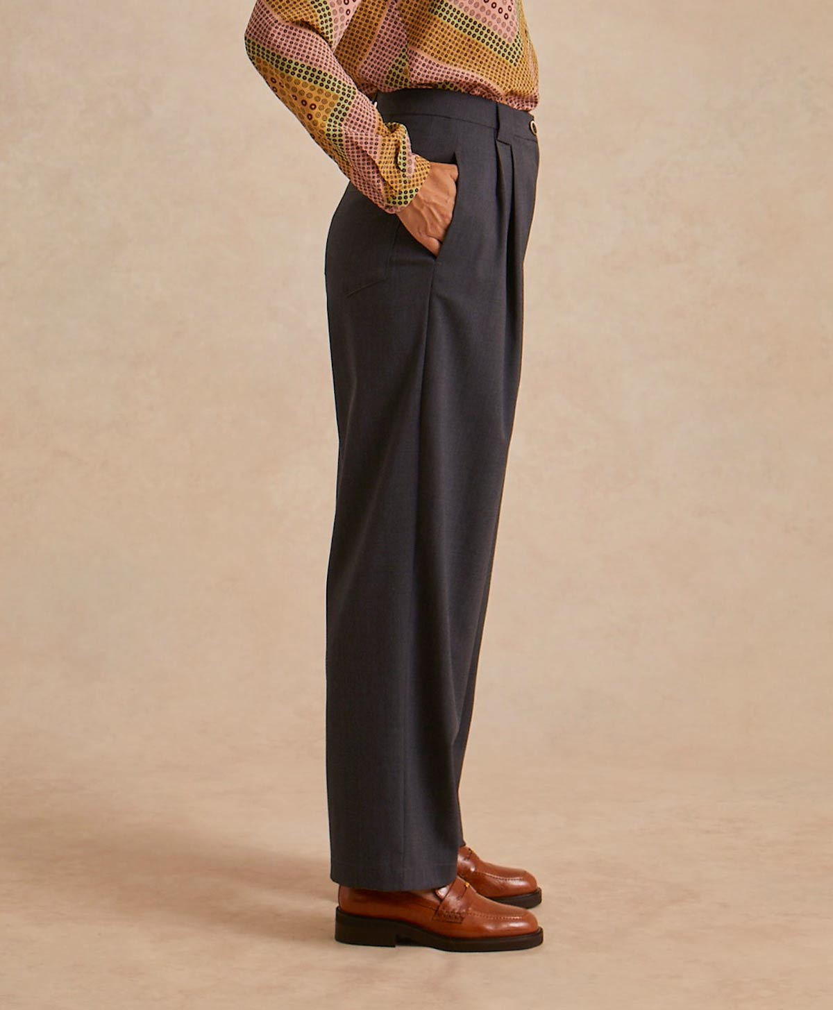 ADAM PANT IN COOL WOOL - GRAY MELANGE - Momonì