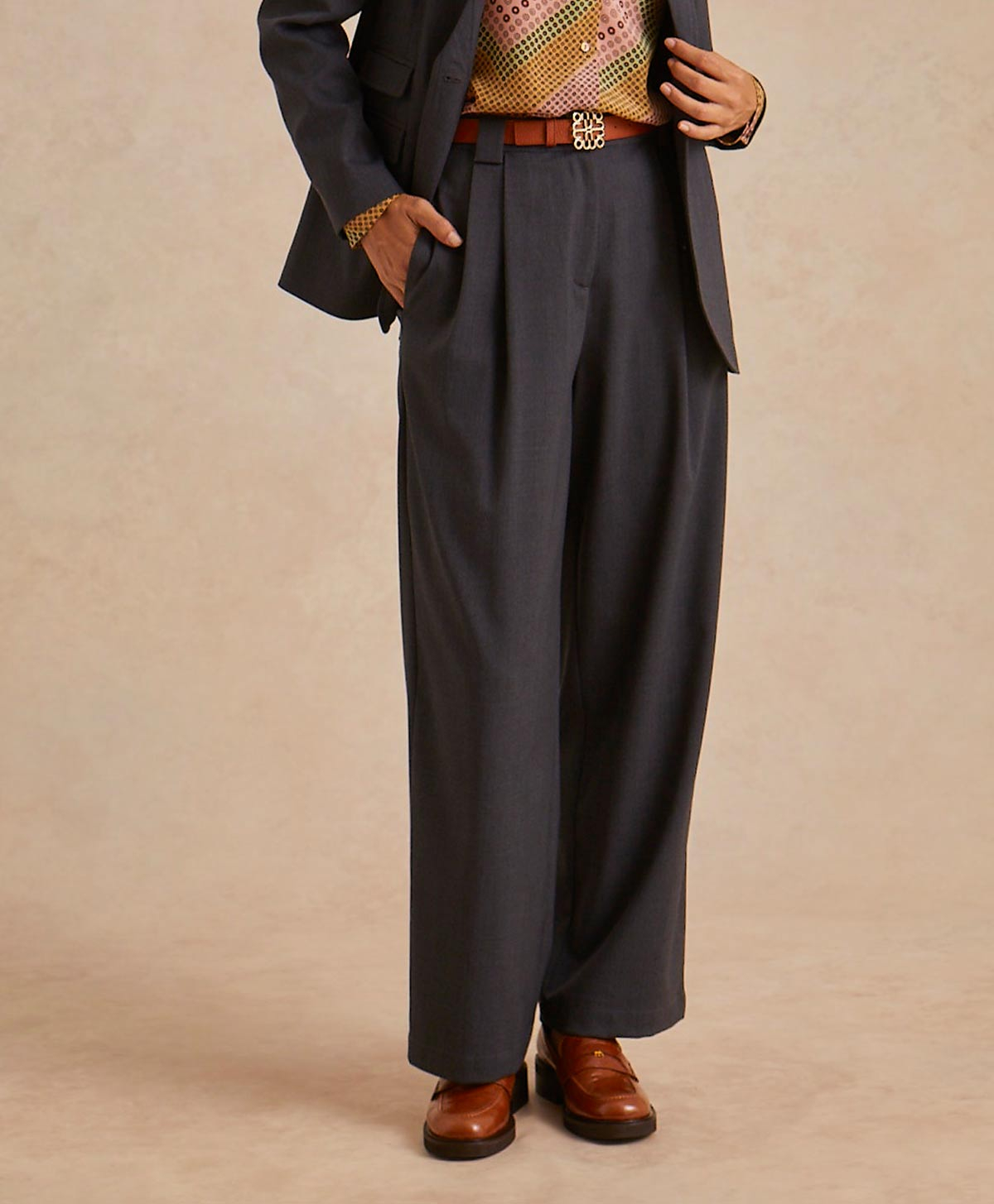 ADAM PANT IN COOL WOOL - GRAY MELANGE - Momonì
