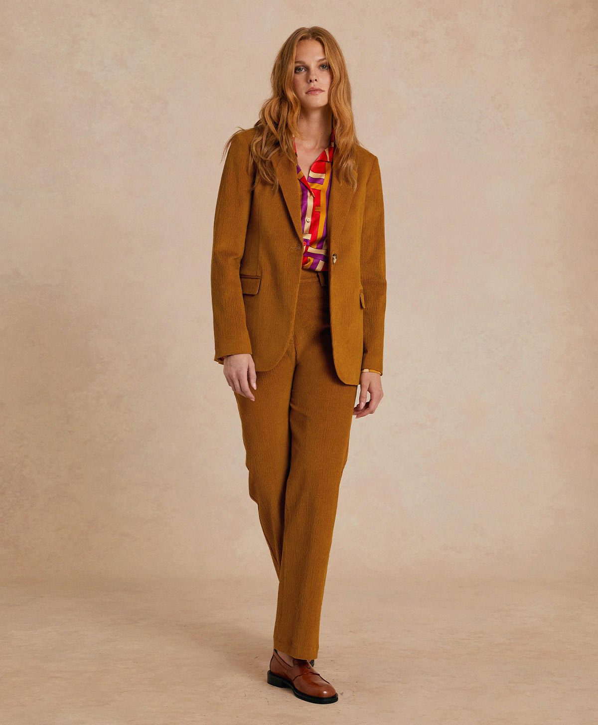JACQUES PANT IN STRETCH RIBBED CO/MO - CIGAR BROWN - Clothing - Momonì