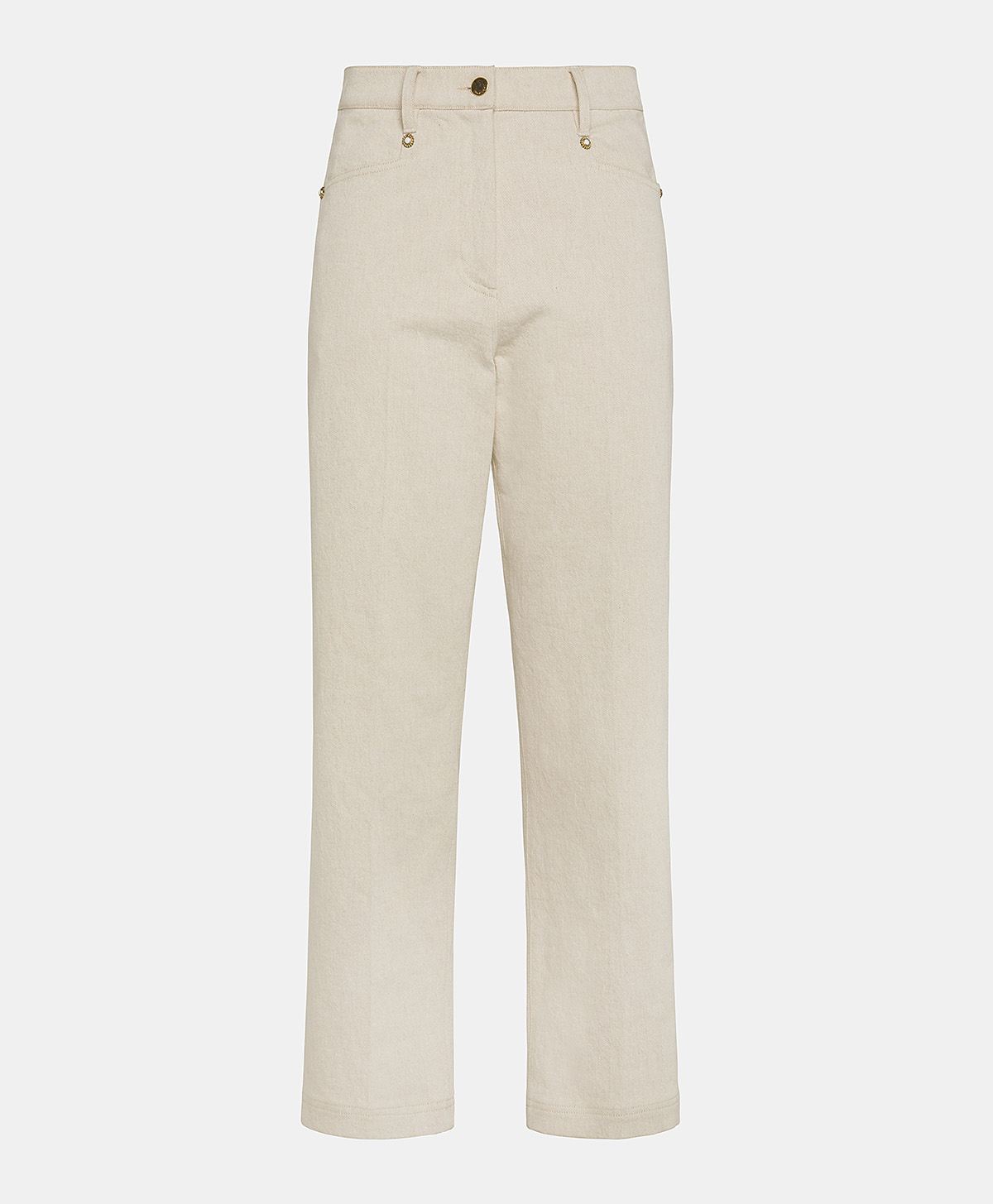 JACQUES PANT IN COTTON WOOL DENIM - BEIGE - Clothing - Momonì
