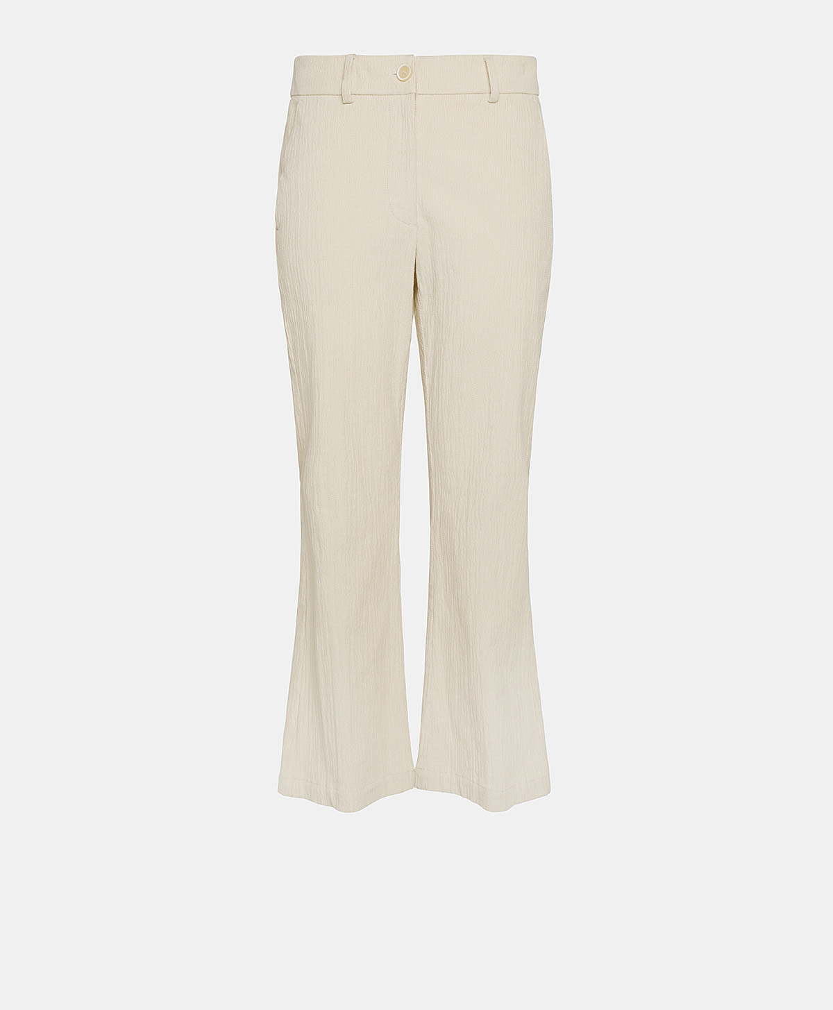INDRA PANT IN STRETCH RIBBED CO/MO - BUTTER - Momonì