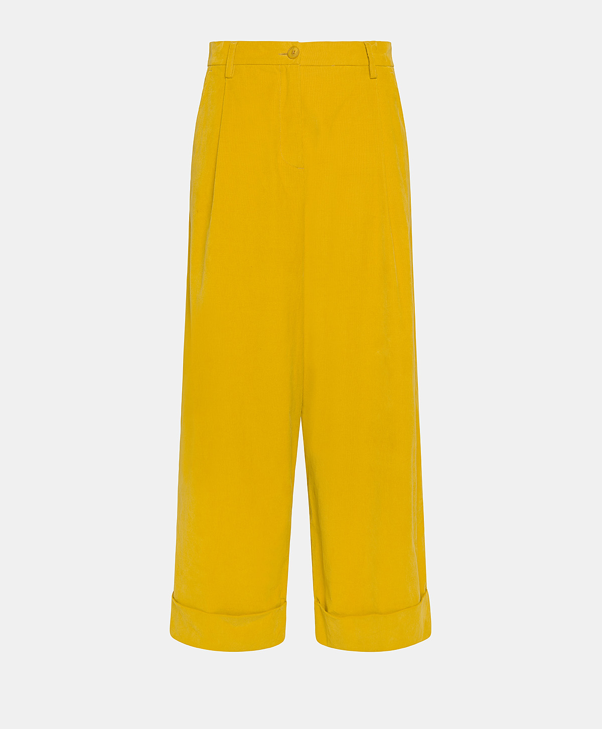 GRECALE BIS PANT IN STRETCH CORDUROY - YELLOW - Momonì