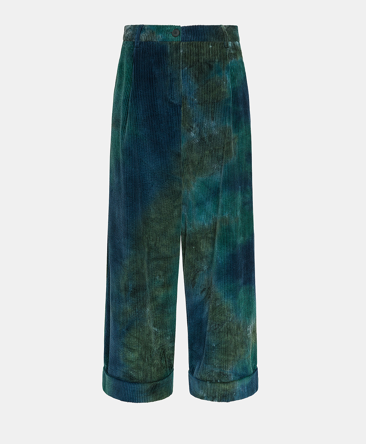 GRECALE BIS PANT IN TIE DYE CORDUROY - MULTICOLOR GREEN - Clothing - Momonì