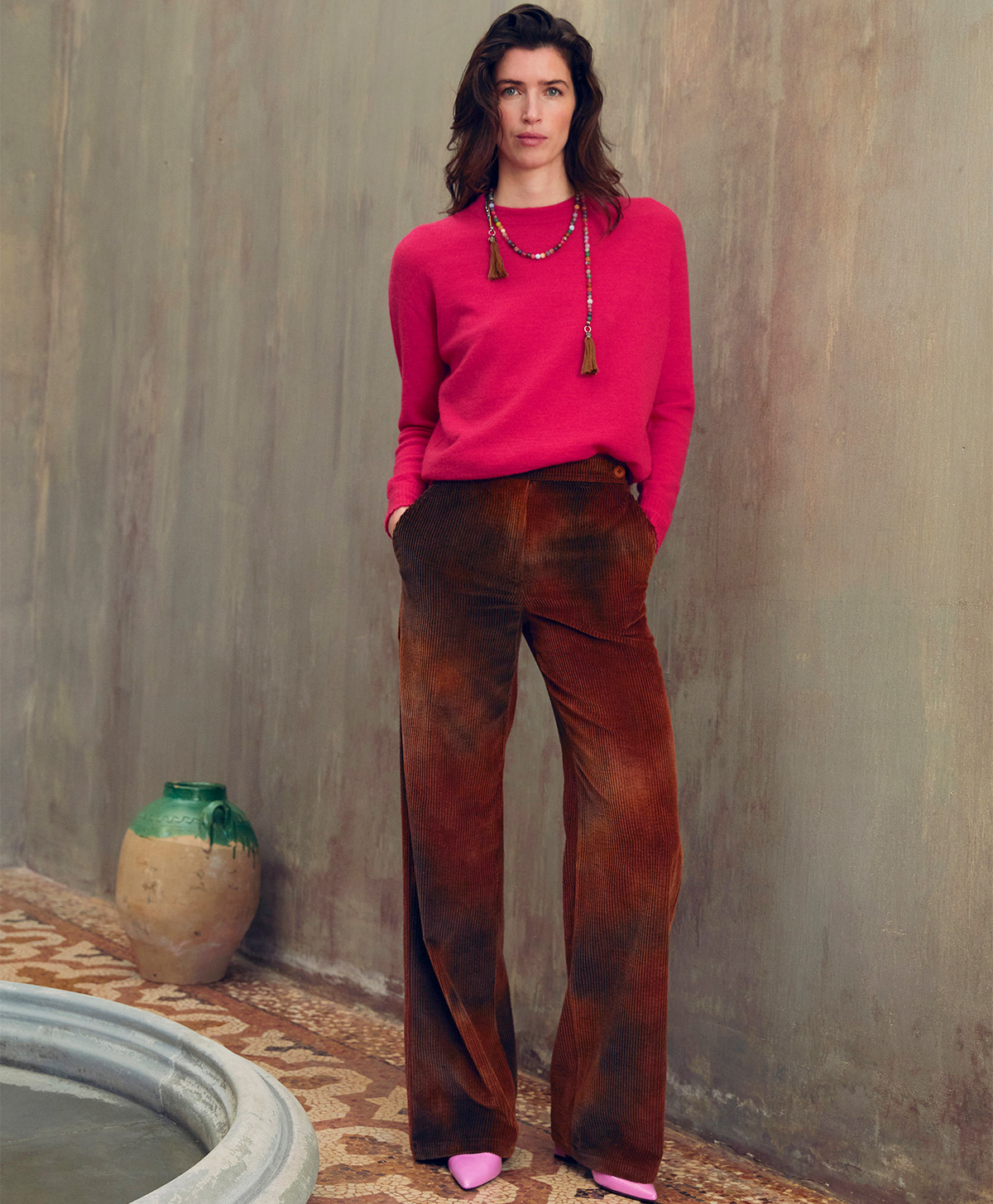 ISMAEL PANT IN TIE DYE CORDUROY - MULTICOLOR BURNT - Clothing - Momonì