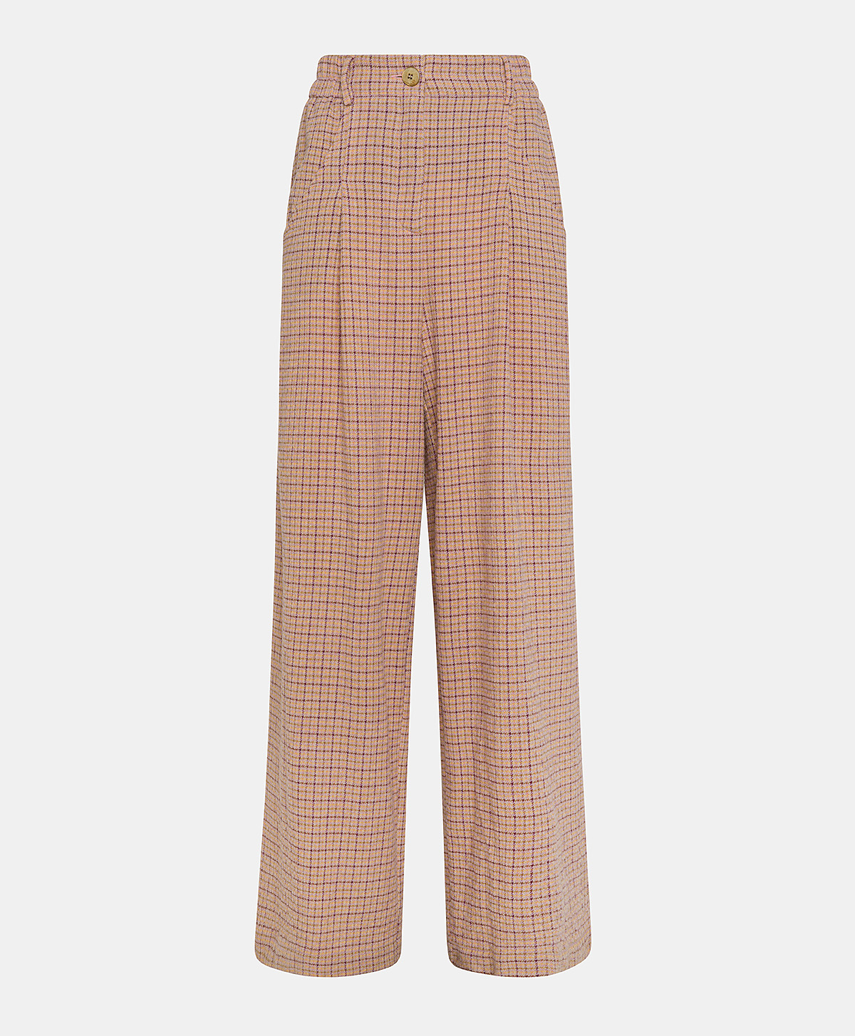PANTALON RENAUD EN PIED-DE-POULE SEERSUCKER - ABRICOT/LIME - Momonì