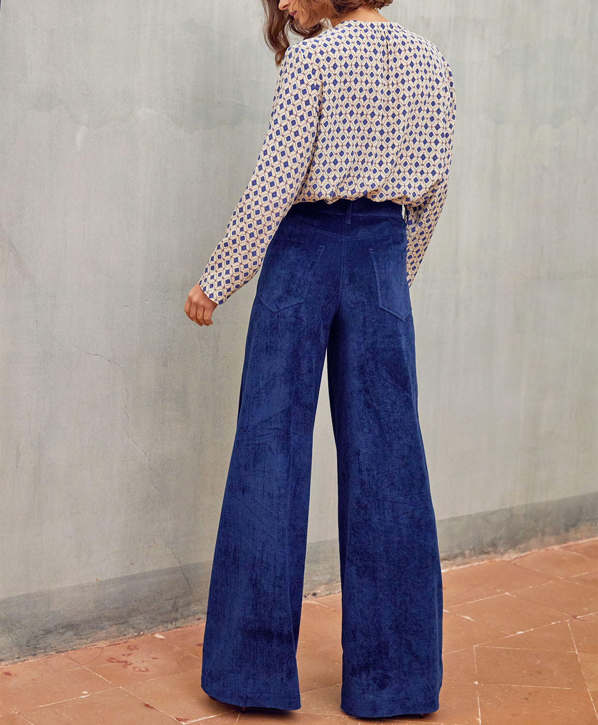 GUSTAVE PANT IN ELEGANT SMOOTH VELVET - NIGHT BLUE - Momonì