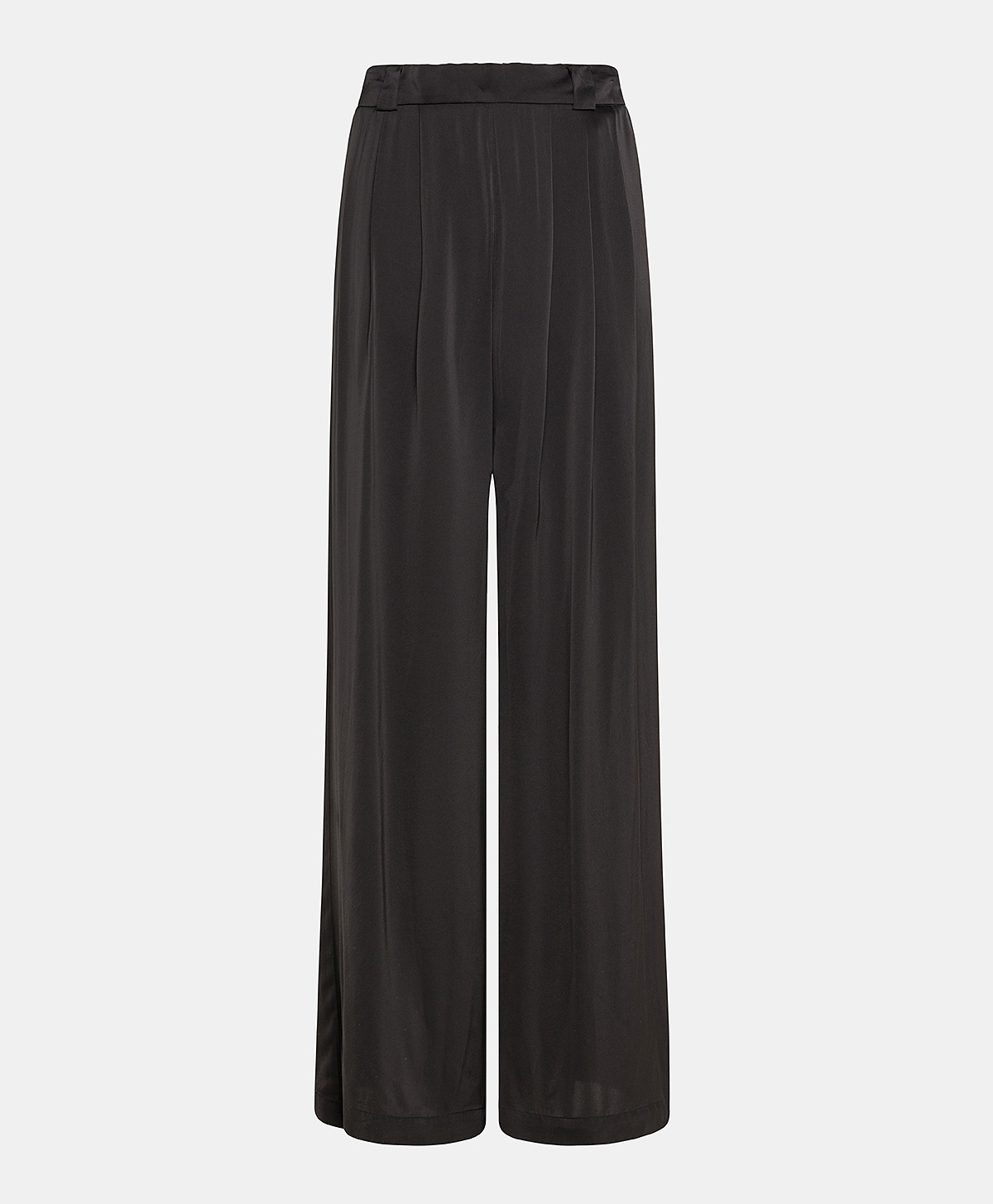 LANZAROTE PANT IN SOLID COLOUR SATIN CREPE - BLACK - Clothing - Momonì