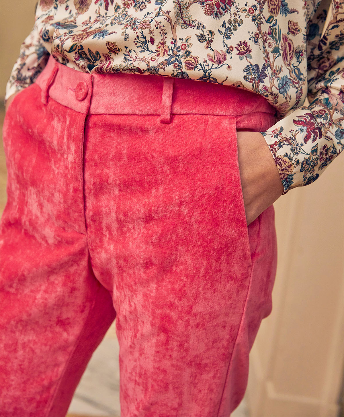 VICTOR PANT IN ELEGANT SMOOTH VELVET - BIG BUBBLE - Momonì