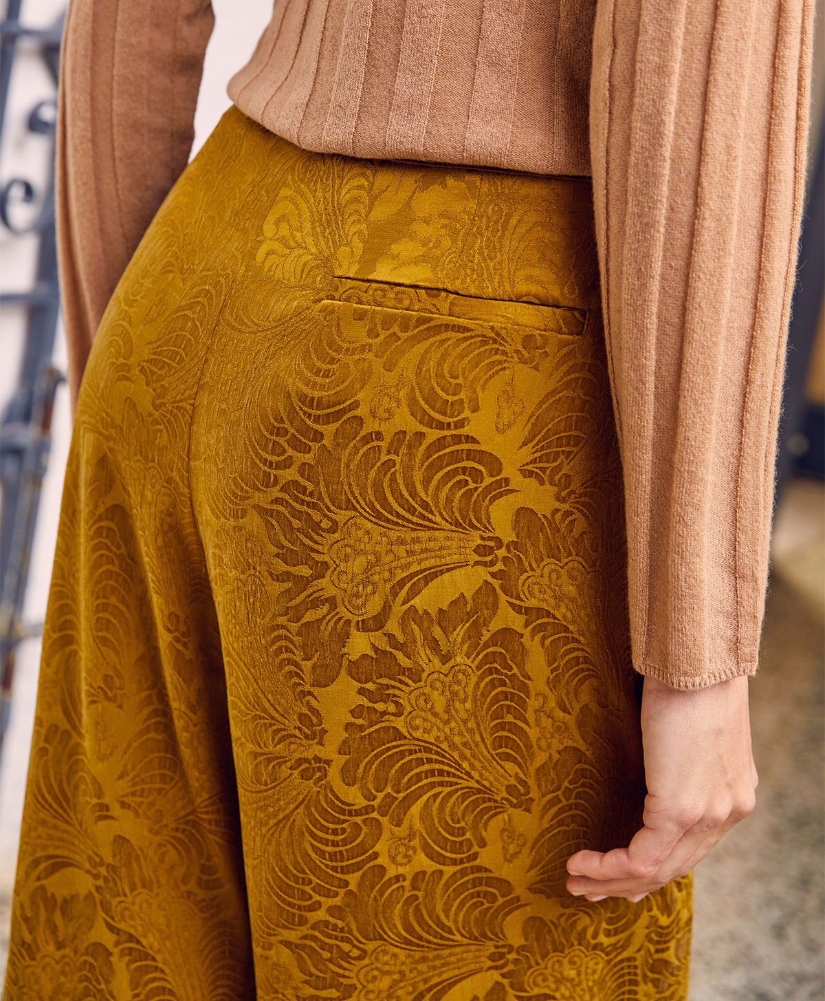 PASCAL PANT IN JACQUARD CUPRO - OIL - Momonì