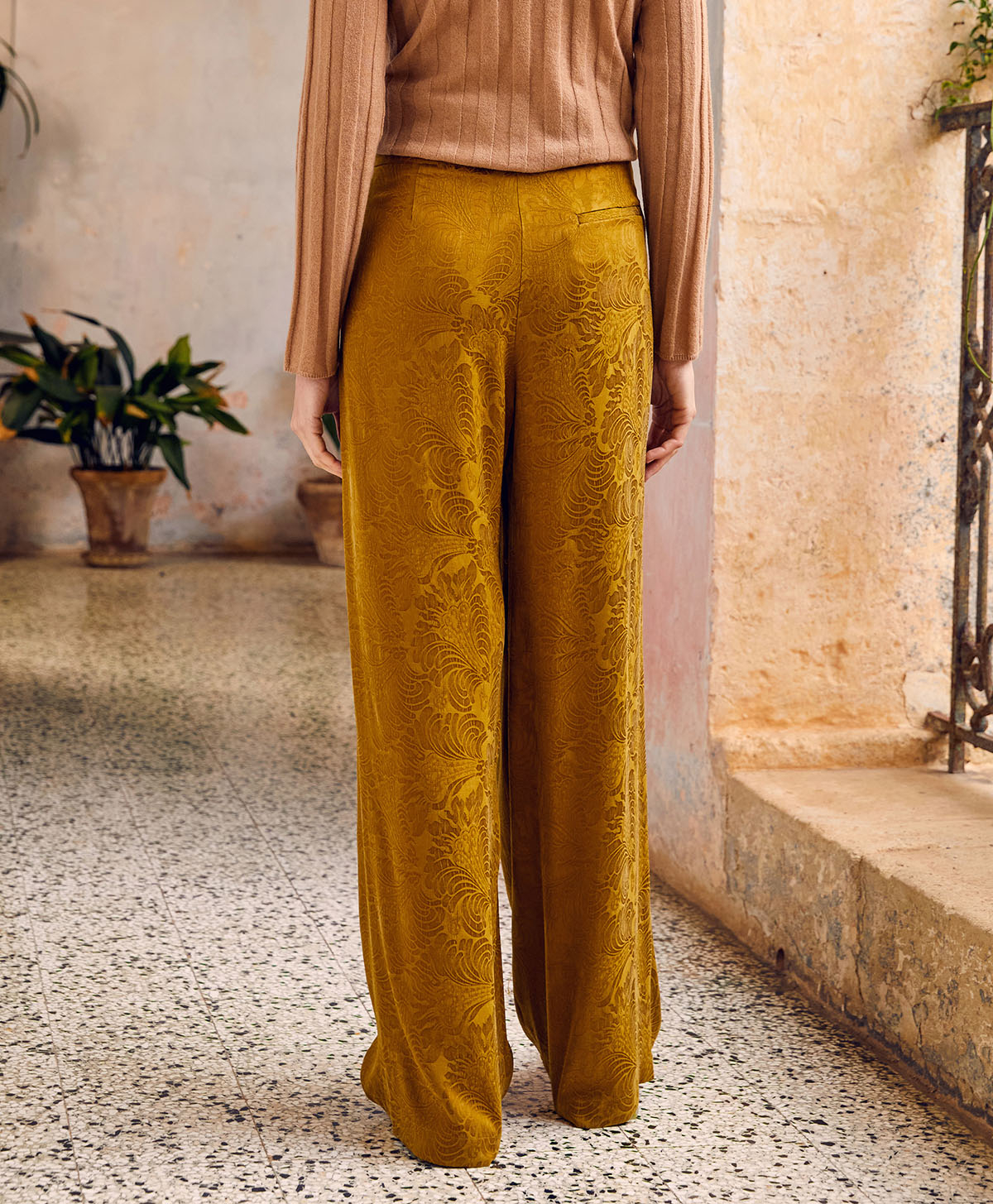 PASCAL PANT IN JACQUARD CUPRO - OIL - Momonì