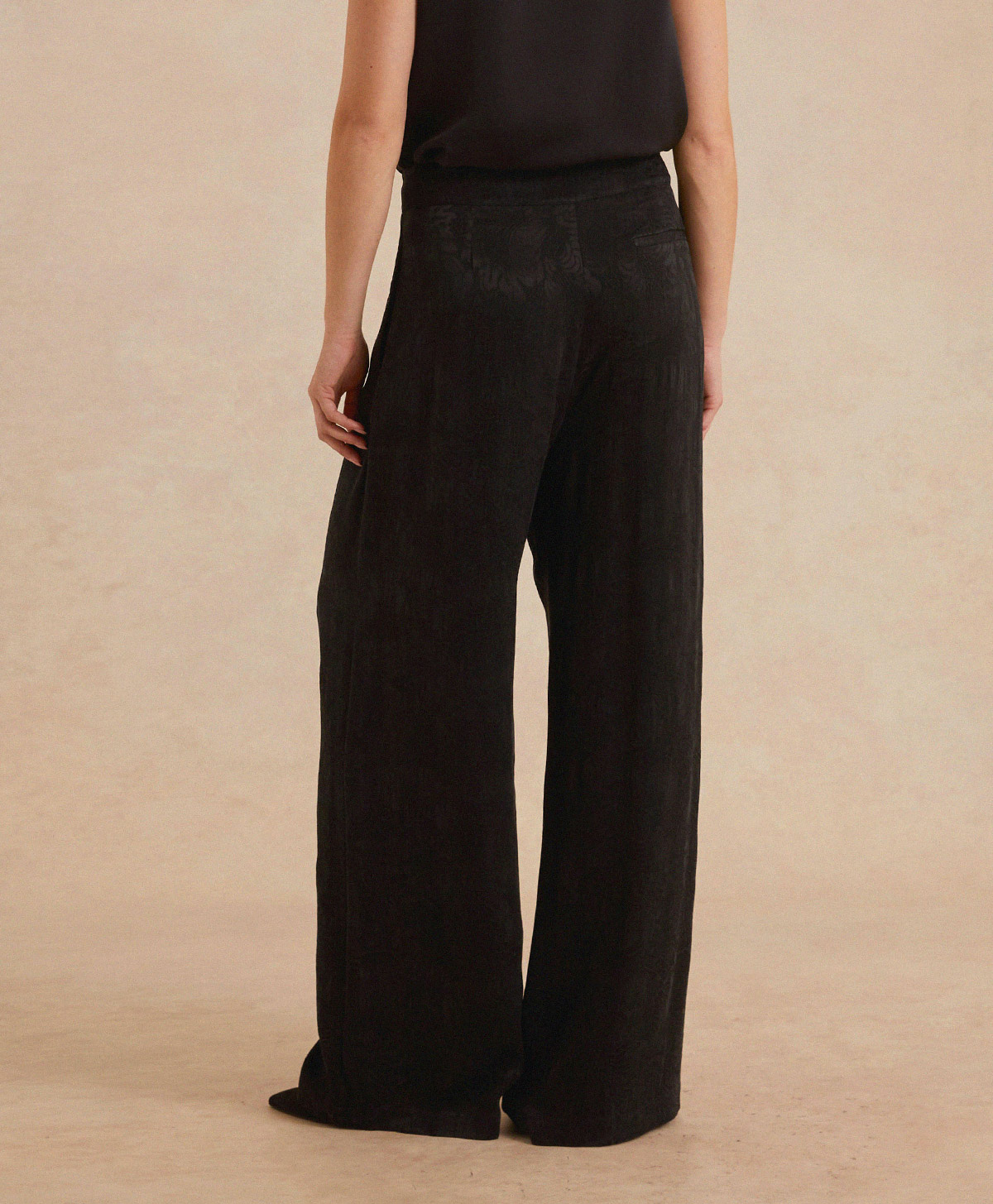 PASCAL PANT IN JACQUARD CUPRO - BLACK - Momonì