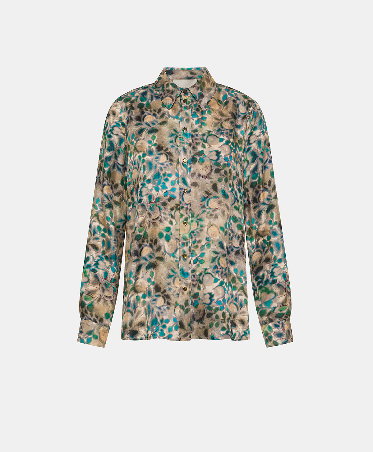 ARLES SHIRT IN PRINTED SILK TWILL - MULTICOLOR GREEN - Momonì