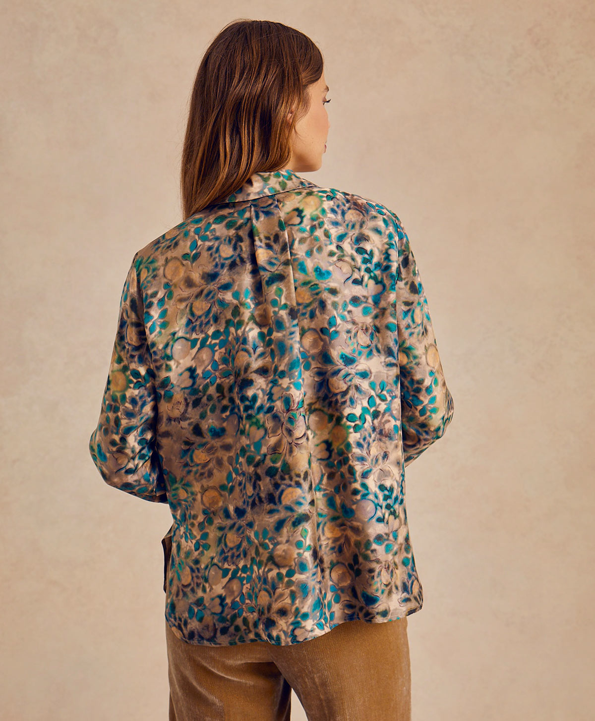 ARLES SHIRT IN PRINTED SILK TWILL - MULTICOLOR GREEN - Momonì