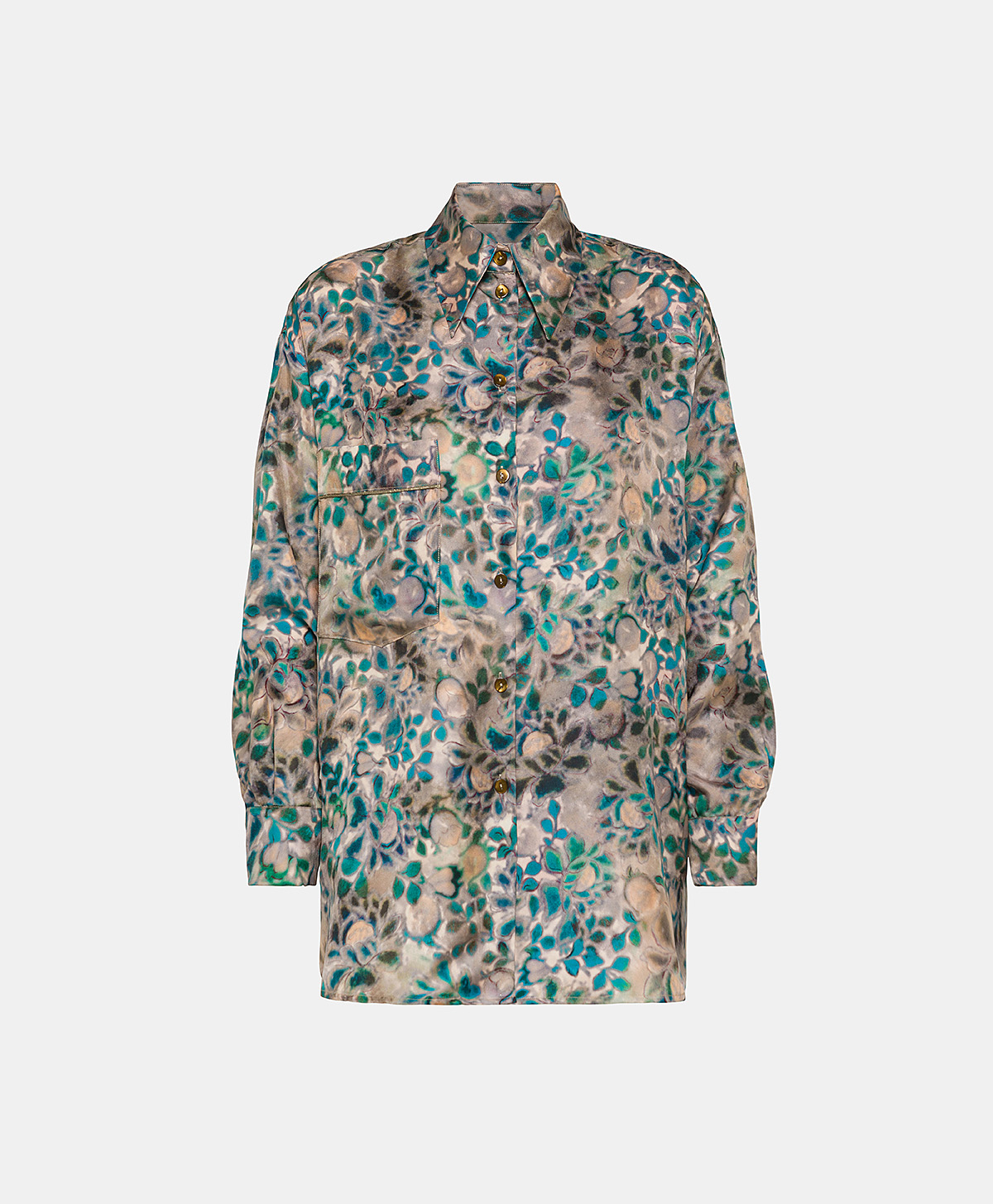 BERARD SHIRT IN TWILL DI SETA STAMPATO - MULTICOLOR GREEN - Clothing - Momonì