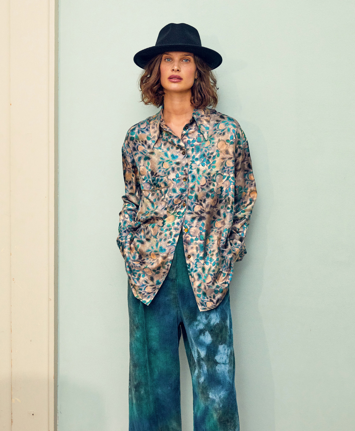 BERARD SHIRT IN TWILL DI SETA STAMPATO - MULTICOLOR GREEN - Momonì