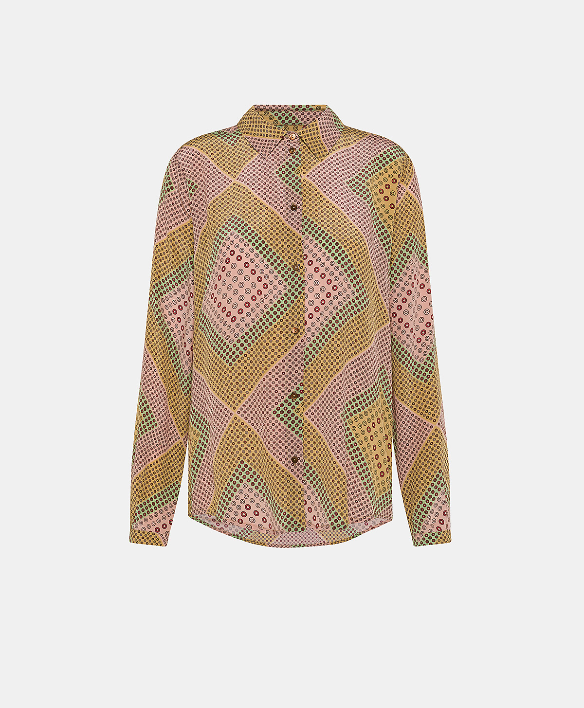 MEUDON SHIRT IN PRINTED CREPE DE CHINE - PINK/BEIGE - Clothing - Momonì