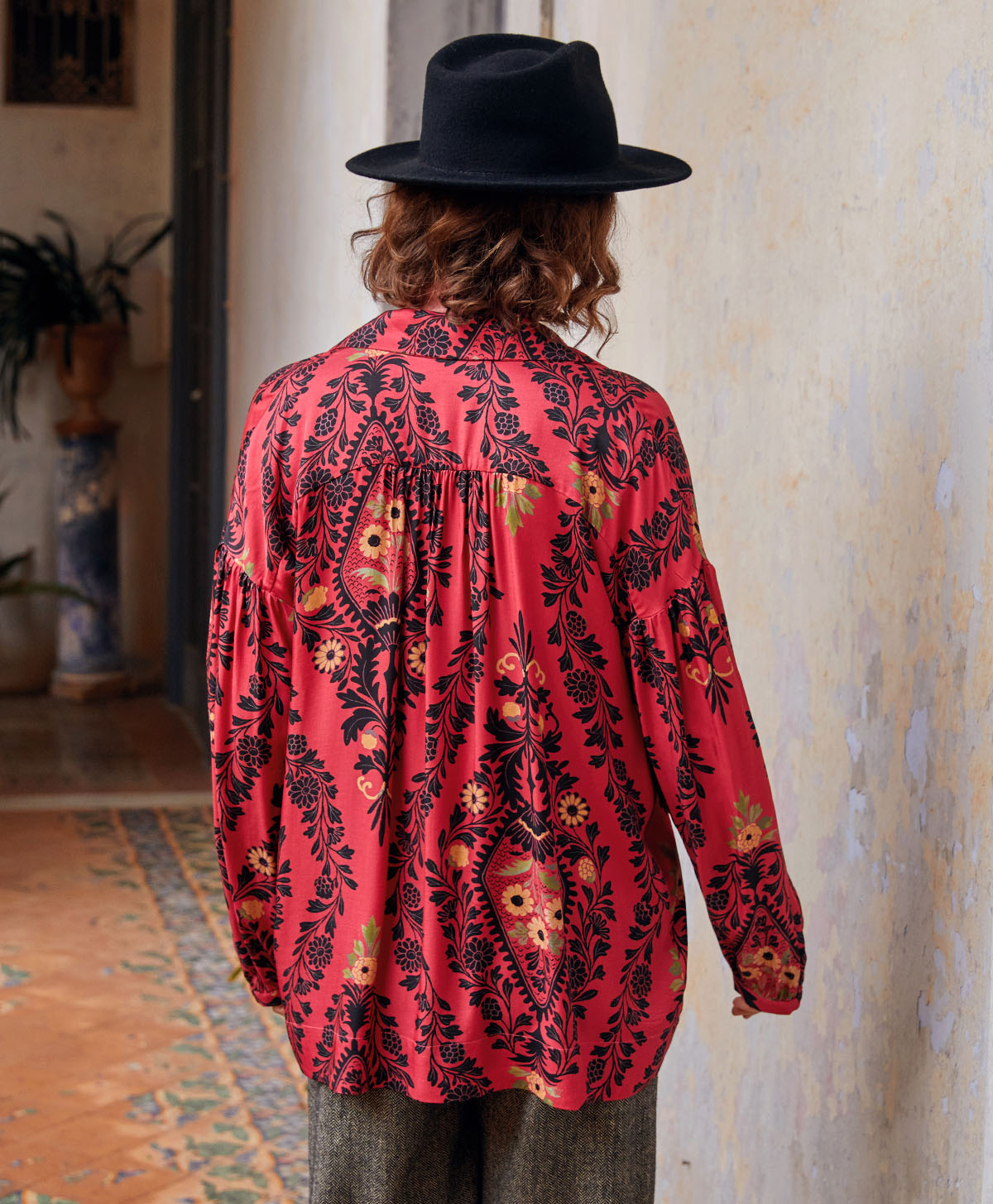 CHEMISIER GASTON EN SERGÉ DE VISCOSE IMPRIMÉ - MULTICOLORE GRIOTTE - Momonì