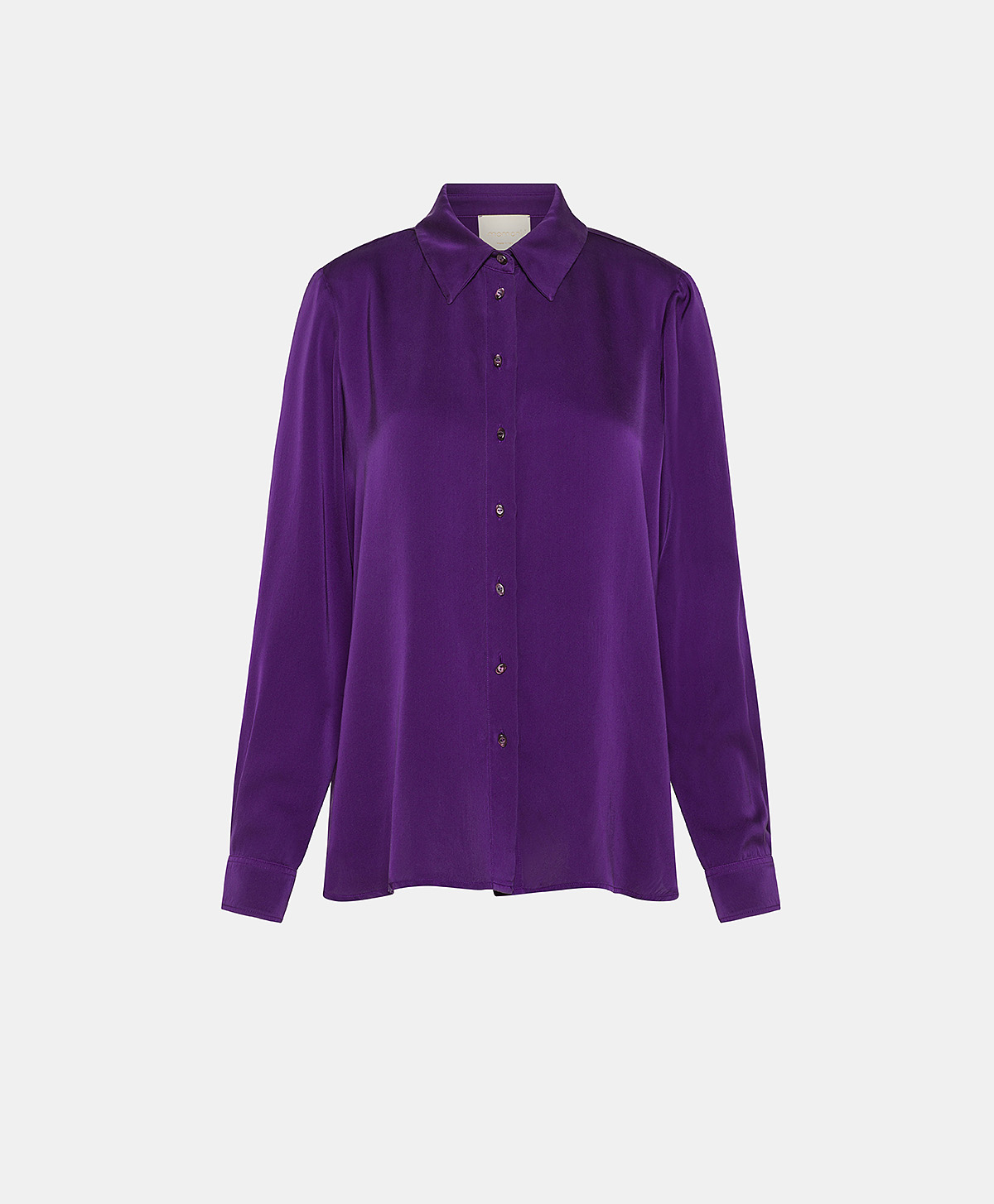 ARLES BIS SHIRT IN SOLID COLOUR SATIN CREPE - VIOLET - Clothing - Momonì
