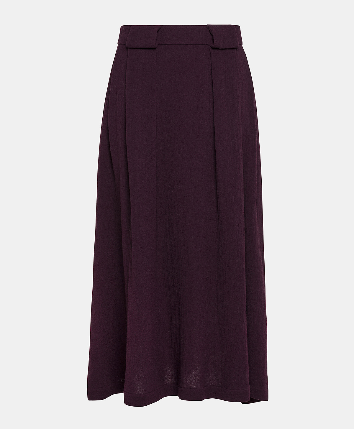 GASPARD SKIRT IN DOUBLE WOOL VISCOSE GAUZE - WINE RED - Momonì