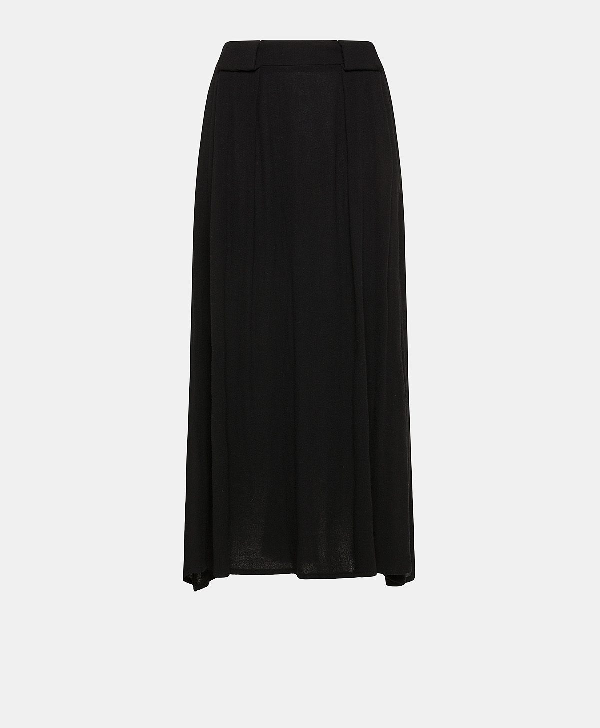 GASPARD SKIRT IN DOUBLE WOOL VISCOSE GAUZE - BLACK - Clothing - Momonì