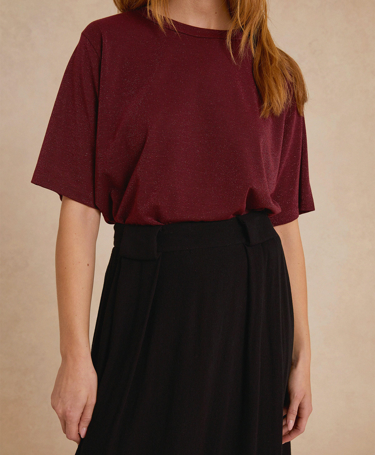 GASPARD SKIRT IN DOUBLE WOOL VISCOSE GAUZE - BLACK - Momonì