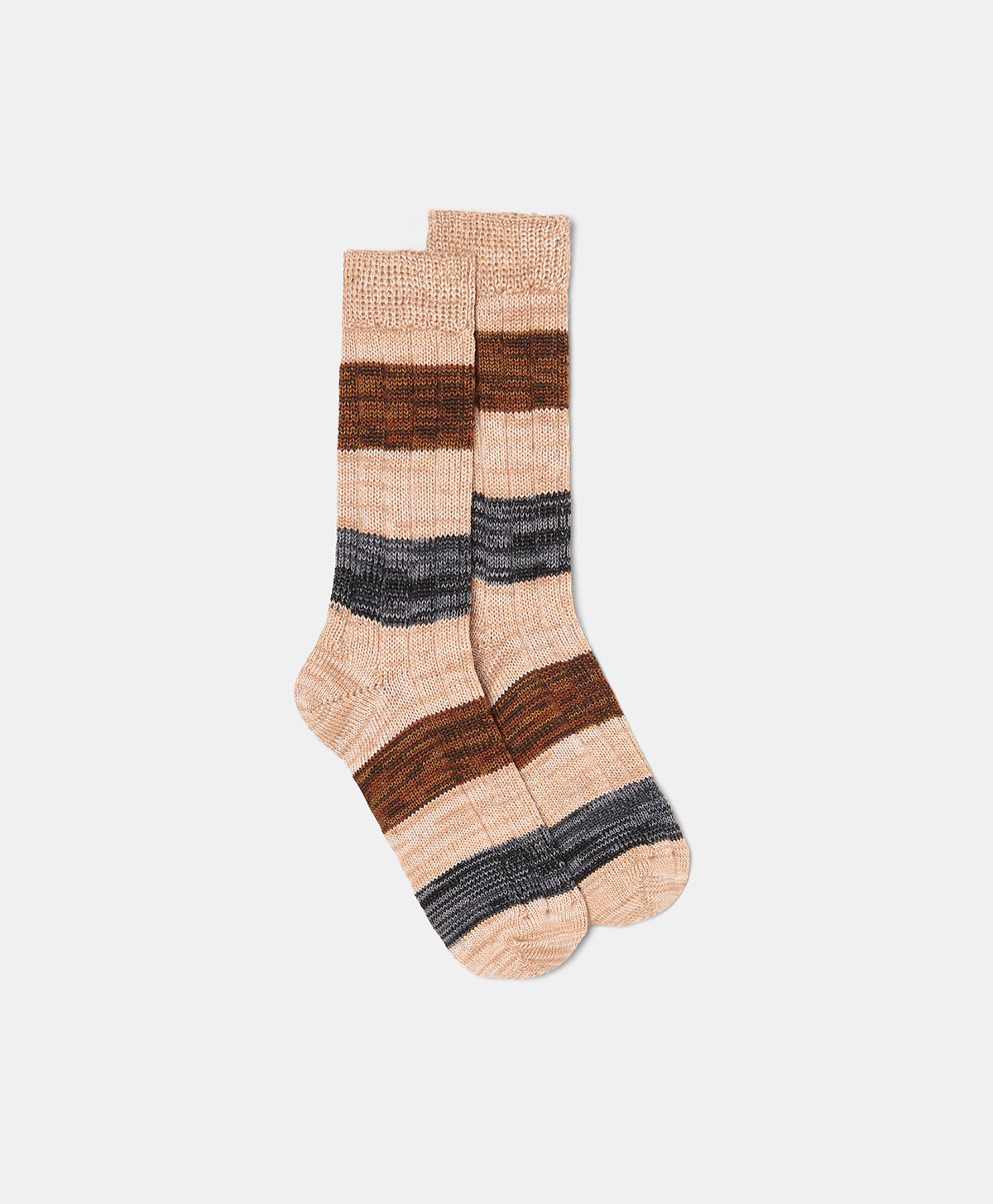 CHARLES SOCKS IN MOULINE' - MULTICOLOR BEIGE - Momonì