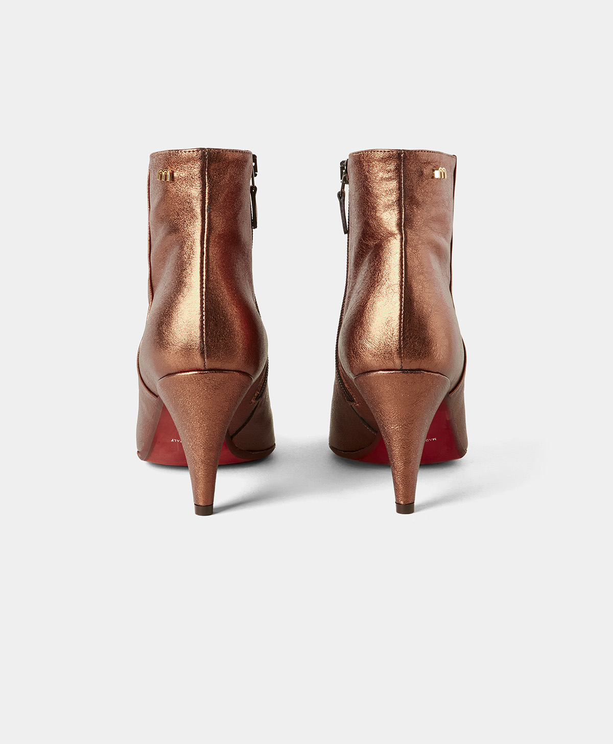 AURELIEN BOOTS IN LAMINATED LEATHER - BRONZE - Momonì